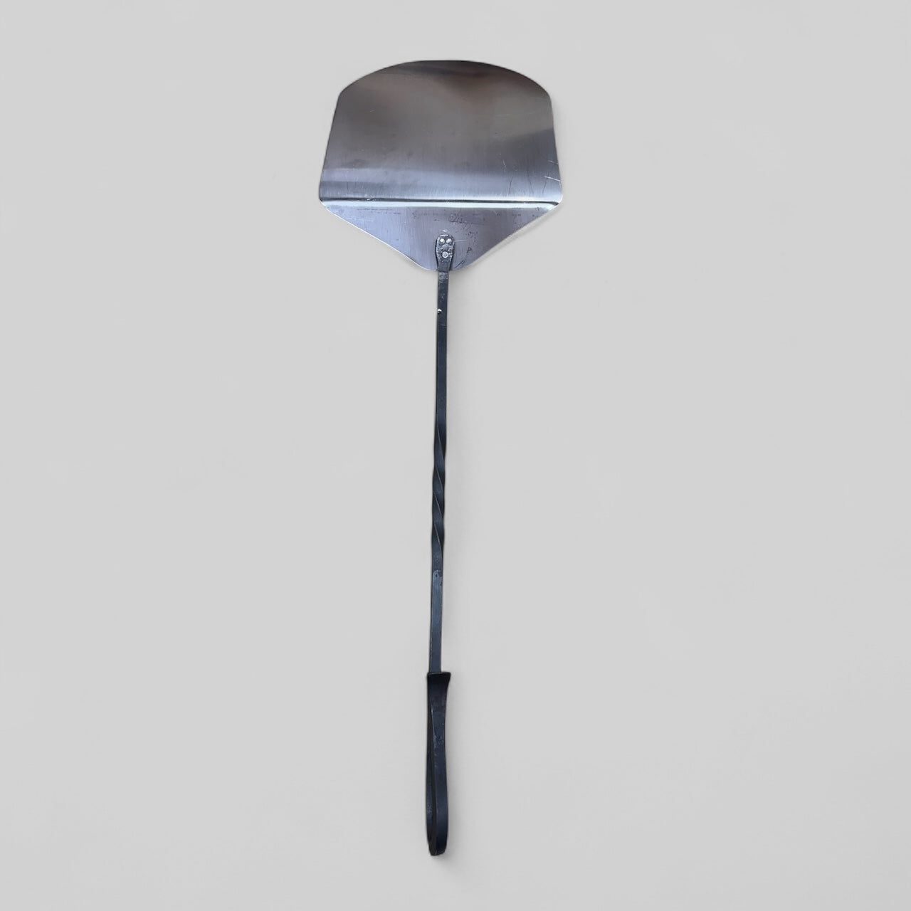 Hand-Forged Iron Pizza Spatula – 30.5” Length with 9x9” Flat Head